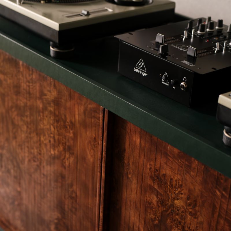 Lam-Louie Leather and Burl Wood DJ Console by Casa Dean by Swizz Beatz - image 9 of 10