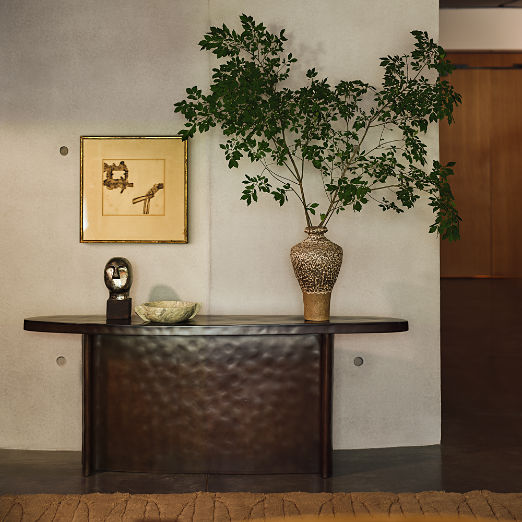Lana 72" Dark Brown Resin Console Table by Casa Dean by Swizz Beatz