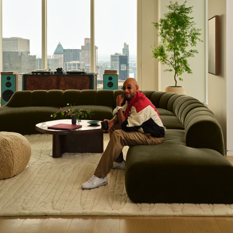 Lana 42" Dark Brown Resin Coffee Table by Casa Dean by Swizz Beatz - image 7 of 8