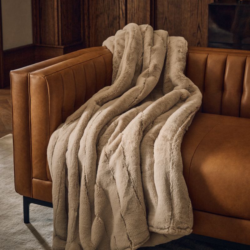Channel Double-Sided Off-White Faux Fur Throw Blanket 50"x70" - image 6 of 7