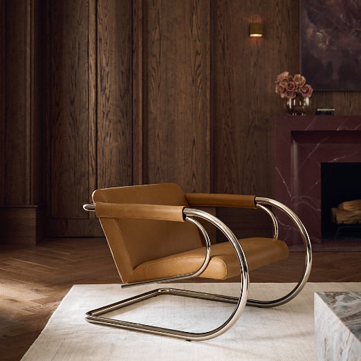 Loop Light Brown Saddle Leather Accent Chair by Andreas Hansen