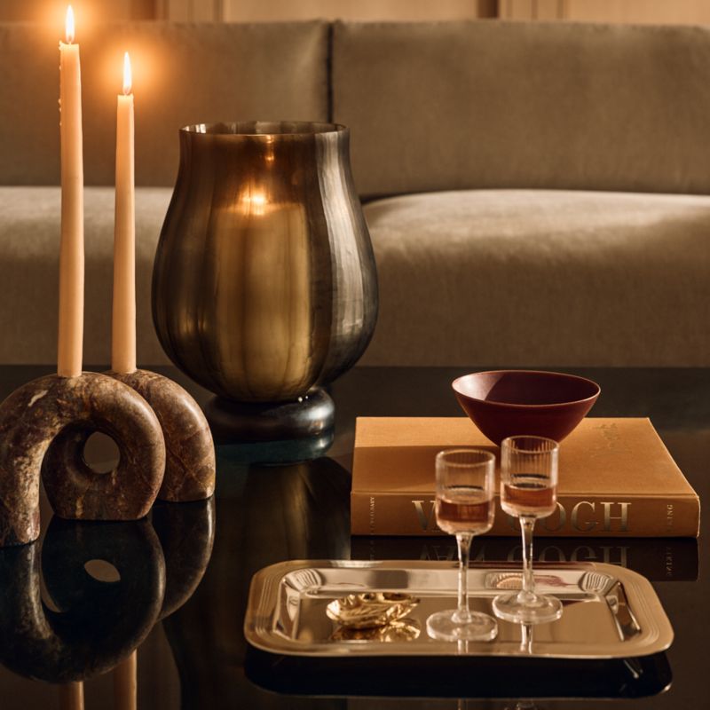 Curva Marroon Marble Double Taper Candle Holder - image 5 of 6