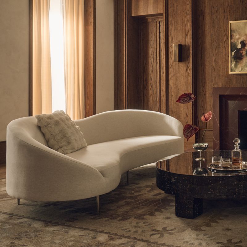 View Curvo 96.5" White Performance Fabric Sofa by goop - image 3 of 18