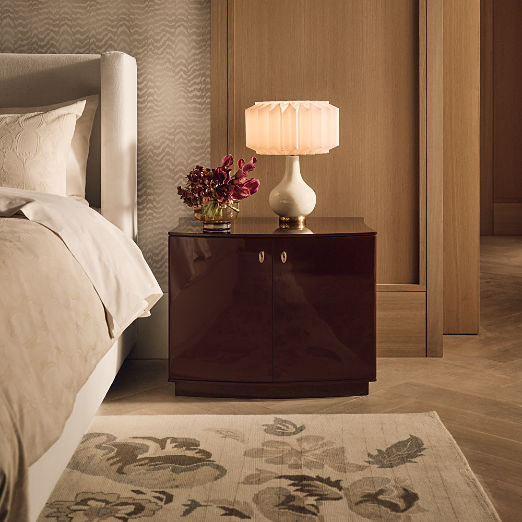 Isobel 28" Burgundy Lacquered Nightstand