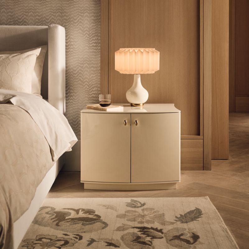 Isobel 28" Warm White Lacquered Nightstand - image 1 of 8