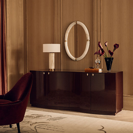 Isobel 72" Burgundy Lacquered Credenza