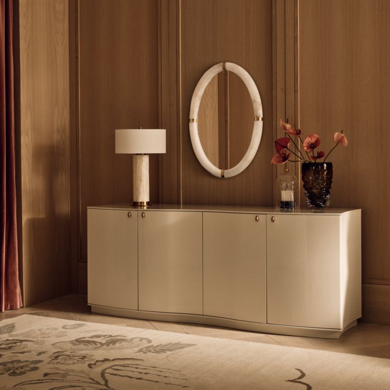 Isobel 72" Warm White Lacquered Credenza - image 1 of 7