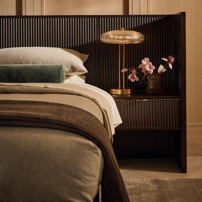 Davison Fluted Dark Brown Wood King Bed with Nightstands - image 9 of 10