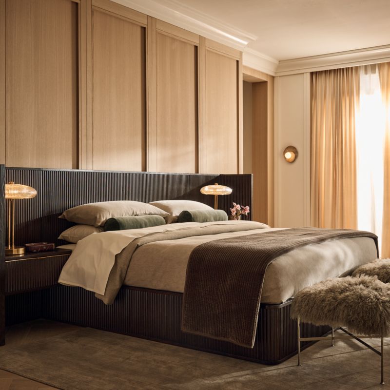 Davison Fluted Dark Brown Wood King Bed with Nightstands - image 8 of 10
