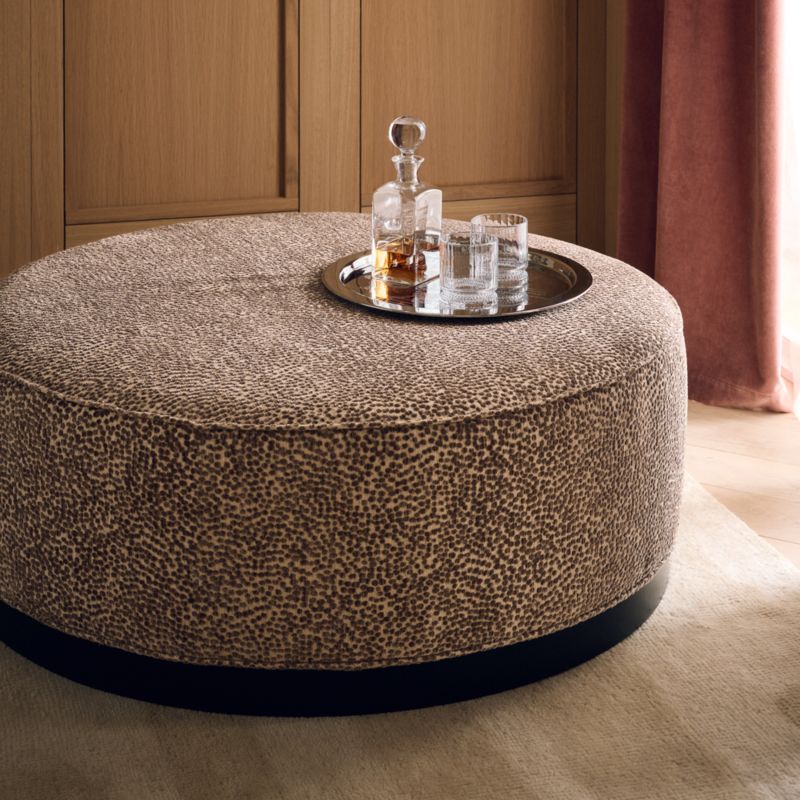 Rockwell 42.5" Round Praline Velvet Ottoman - image 2 of 6