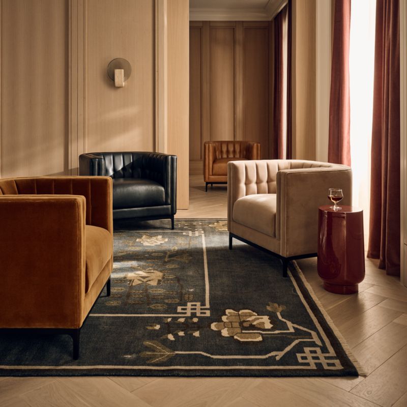 Ambroise Taupe Velvet Accent Chair - image 8 of 10