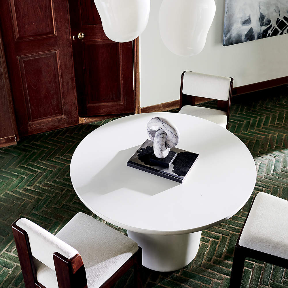 Cb2 white sales round dining table