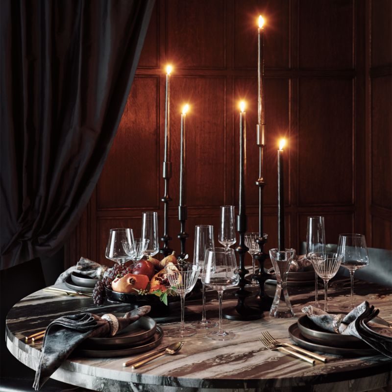 CB2 - January Catalog 2019 - 20-Piece Stiletto Brushed Black Flatware Set