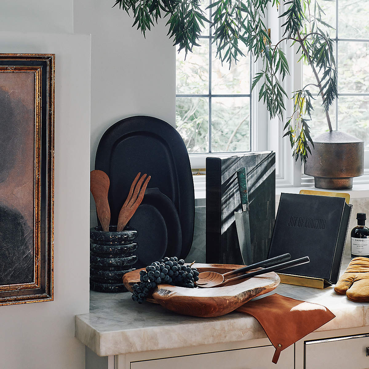 Turk Modern Black Marble Utensil Holder + Reviews | CB2