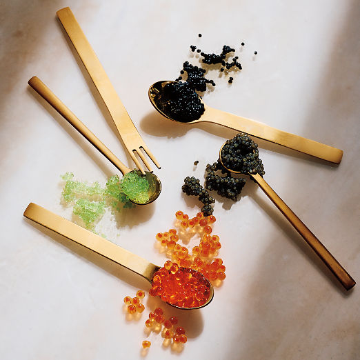 Mini Gold Cocktail Forks Set of 6