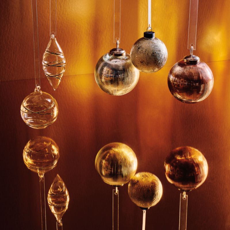 Salaria Gold and Glass Round Christmas Tree Ornament 3" - image 3 of 4