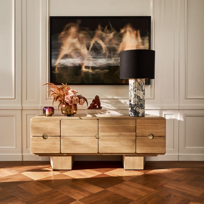 Bishop 72" Natural Oak Wood Credenza - image 4 of 12