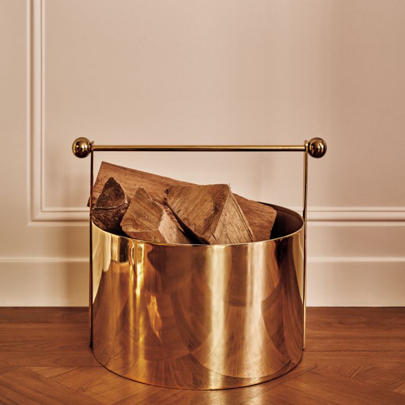 Ameil Polished Brass Fireplace Log Holder - image 5 of 6