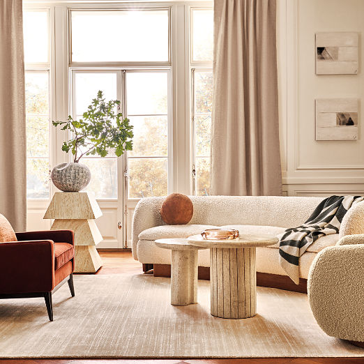 Muir 90" Curved White Boucle Sofa