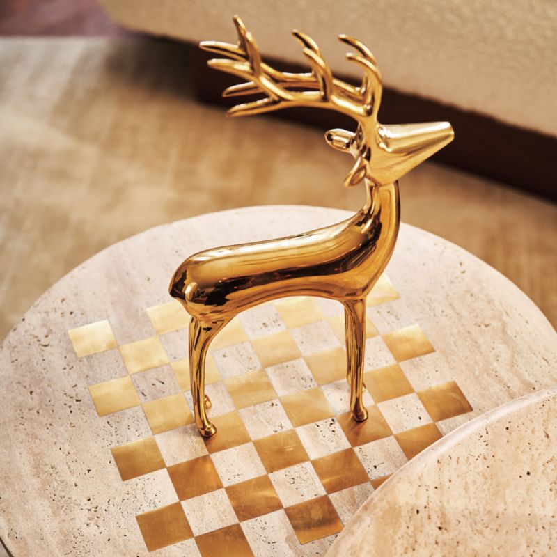 Brass Holiday Reindeer Decoration 12" - image 5 of 9