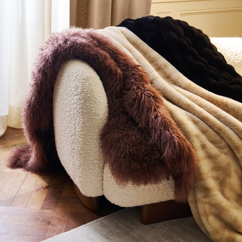 Small sheepskin throw sale