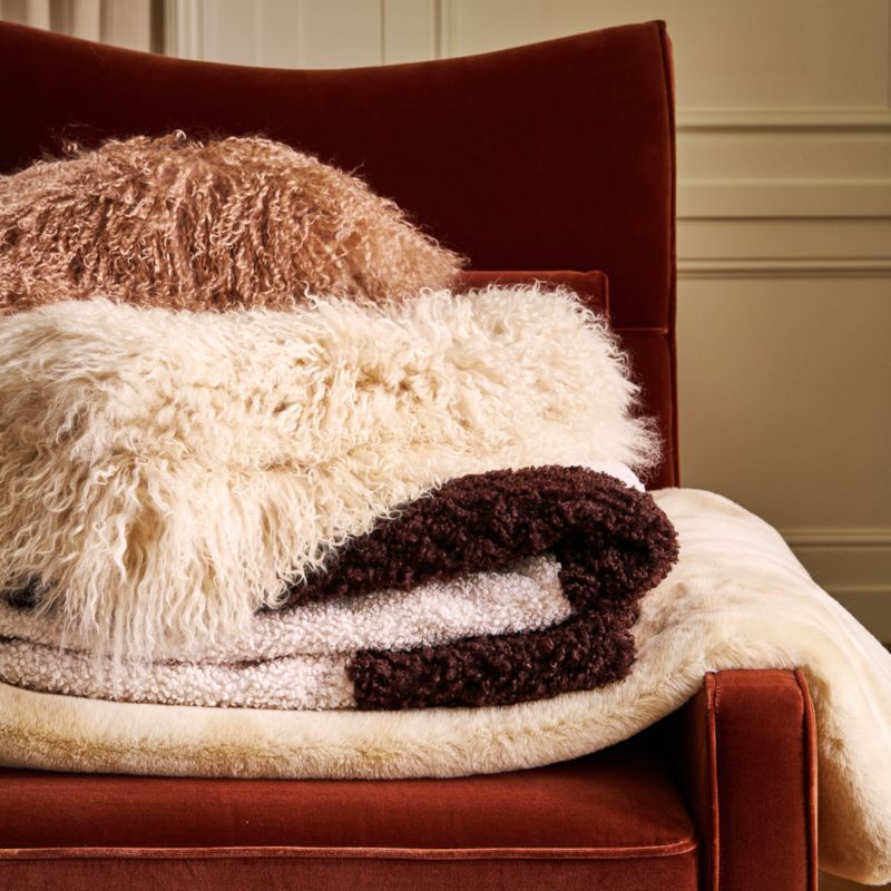 Mongolian fur pillow cover best sale