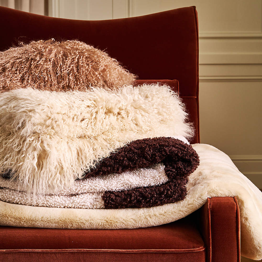 Mongolian faux fur throw hotsell pillow