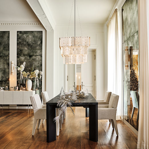 Sydney 95" Rectangular Black Marble Dining Table with Black Steel Legs