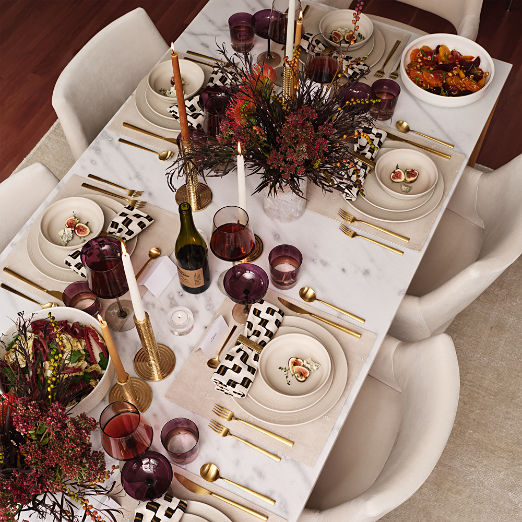 Sydney 72'' Rectangular Carrara Marble Dining Table with Walnut Legs