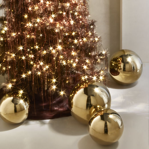 Nix Champagne Gold Decorative Orb 16"