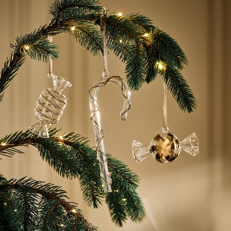 24K Gold and Clear Glass Candy Round Christmas Tree Ornament 3" - image 2 of 5