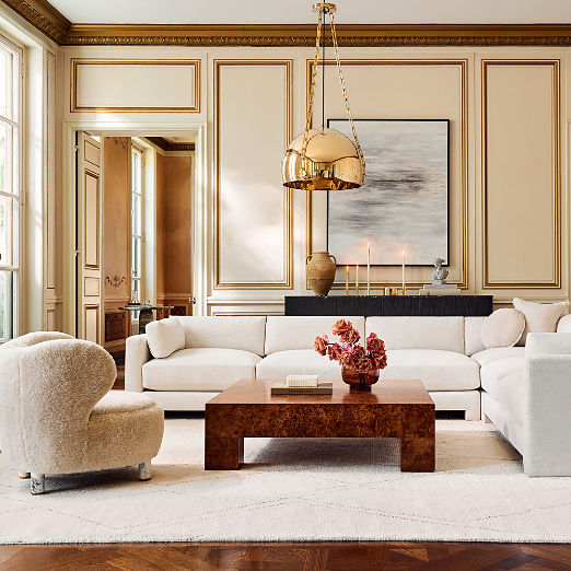 Marguerite White Performance Fabric Right-Arm Sofa