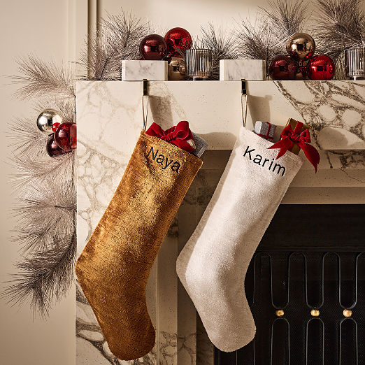 Truette Tapenade Yellow Turkish Silk Christmas Stocking