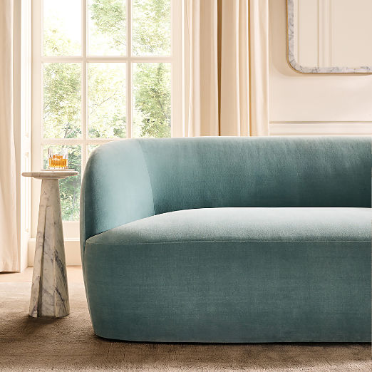 Gwyneth 68" Light Blue Velvet Loveseat by Goop