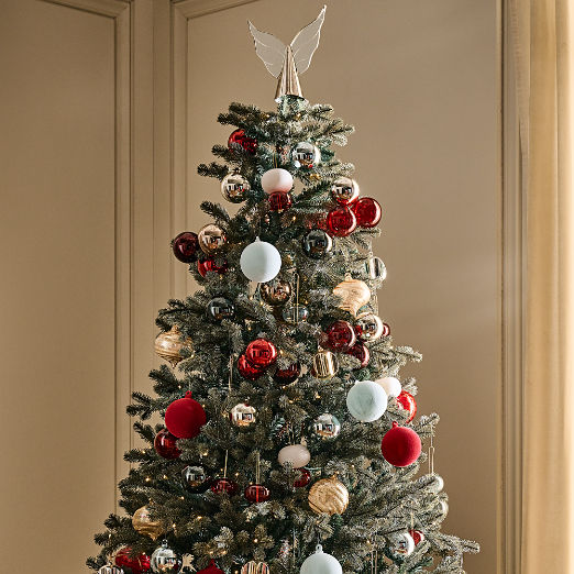 Opulent Round Velvet Multicolor Christmas Tree Ornaments Set of 4