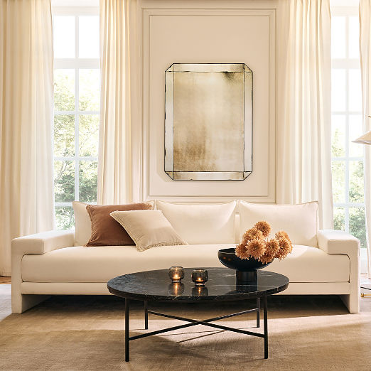 Camden White Performance Fabric Sofa (81"-101")