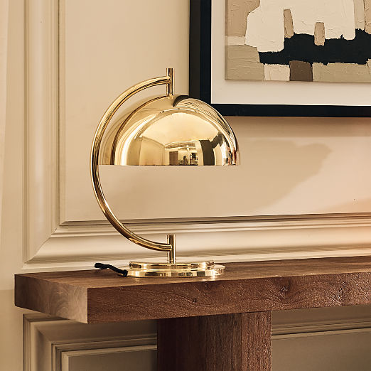 Melani Polished Brass Dome Table Lamp
