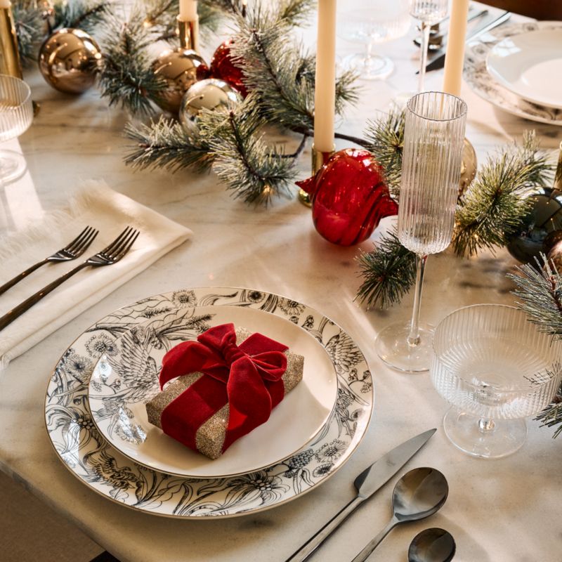 Le Paradis White and Silver Dinner Plate - image 2 of 4