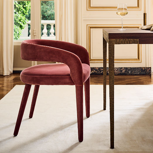 Lisette Rose Velvet Dining Armchair