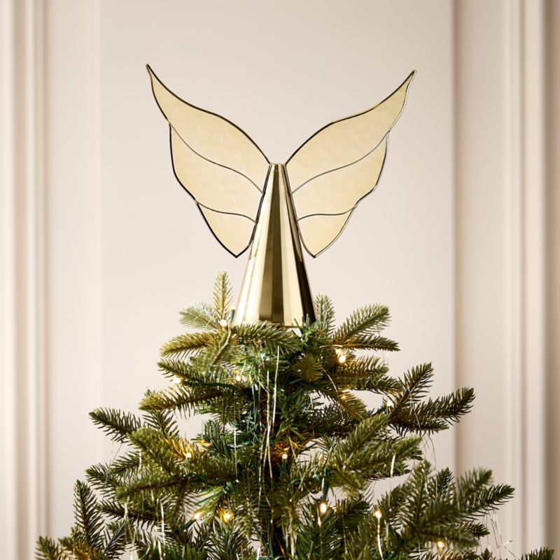 Invisible Angel Gold Metal and Clear Glass Christmas Tree Topper - image 3 of 4