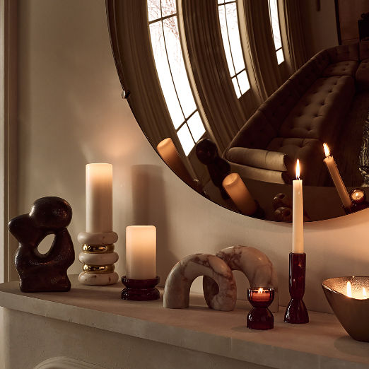 Melina Glass Pillar Candle Holders