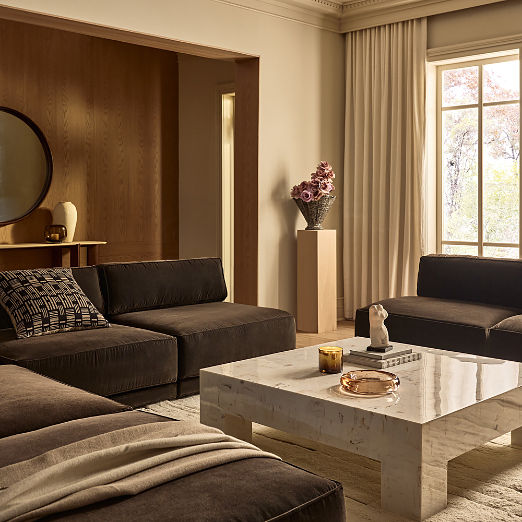 Oriole Dark Brown Performance Velvet Armless Chair