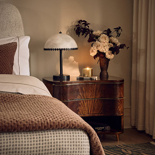 Egan 28" Mahogany Wood 2-Drawer Nightstand