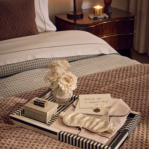 Eadie Black and White Bone Resin Decorative Tray 12"x18"