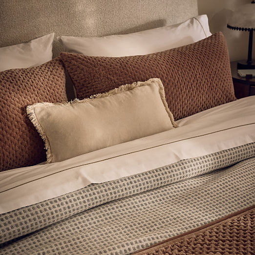 Bettie Warm White Velvet Lumbar Pillow Cover 23''x11''