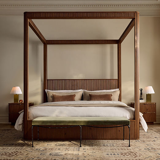 Davison Fluted Wood Canopy Bed