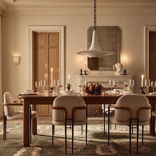 Langley 66"-100" Rectangular Oak Extendable Dining Table