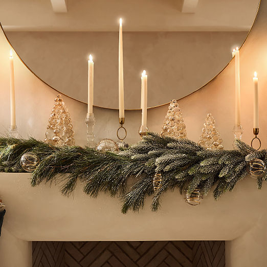 Faux Downswept Pine Pre-Lit LED Holiday Garland with Warm White Lights 84"