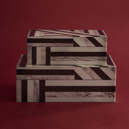 Finn Black and White Resin Storage Boxes