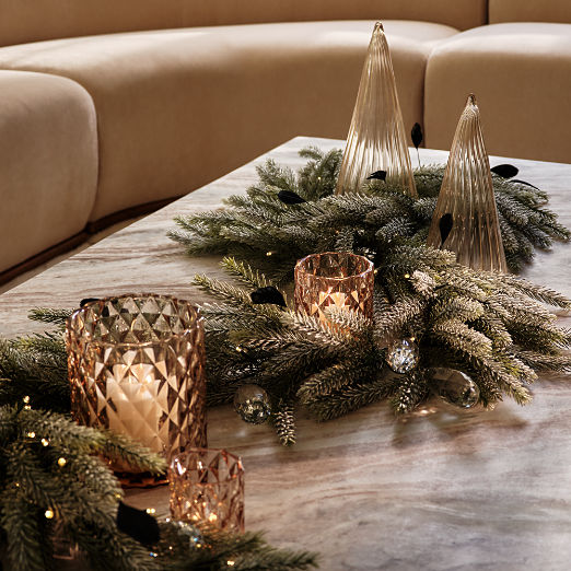 Betty Amber Glass Candle Holders